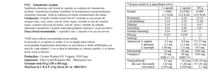 PVG Ganoderma lucidum 100 capsule  prospect